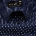 Dottedcharm Navy Blue Giza Cotton Printed Shirt - John Ellies