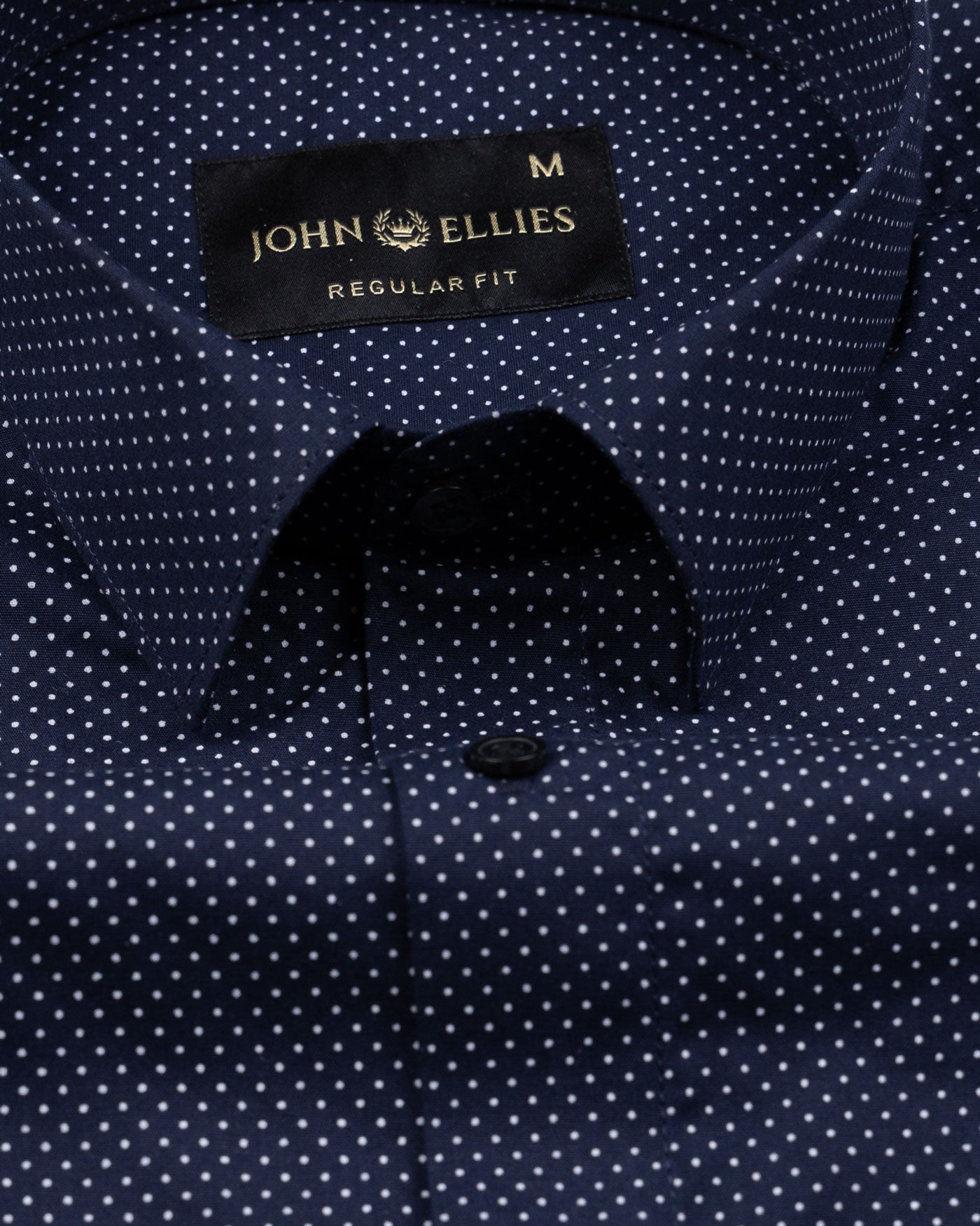 Dottedcharm Navy Blue Giza Cotton Printed Shirt - John Ellies