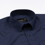 Dottedcharm Navy Blue Giza Cotton Printed Shirt - John Ellies