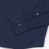 Dottedcharm Navy Blue Giza Cotton Printed Shirt - John Ellies