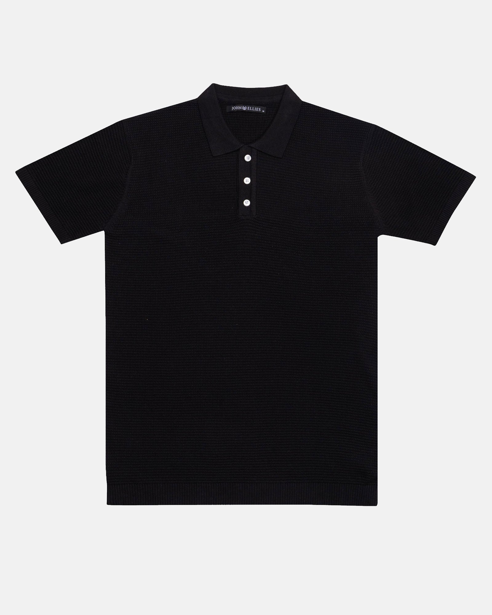 Welbern Black Cotton Polo T-Shirt - John Ellies