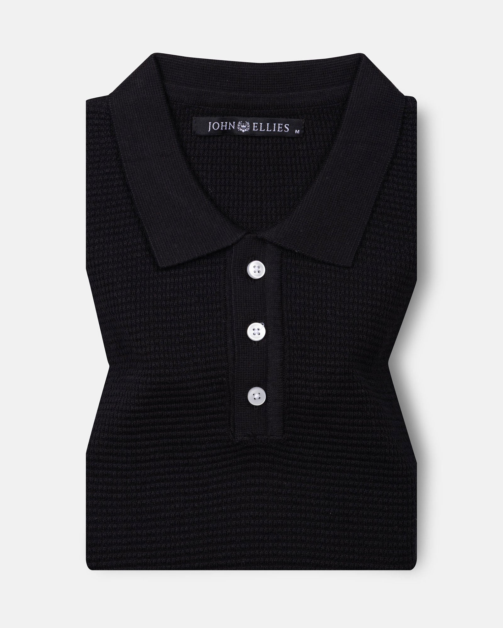 Welbern Black Cotton Polo T-Shirt - John Ellies