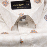 Florence Cream Giza Cotton Printed Shirt - John Ellies