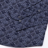 Florence Navy Blue Giza Cotton Printed Shirt - John Ellies