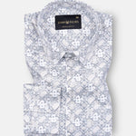 Florence Warm White Giza Cotton Printed Shirt - John Ellies