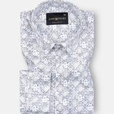 Florence Warm White Giza Cotton Printed Shirt - John Ellies