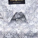 Florence Warm White Giza Cotton Printed Shirt - John Ellies