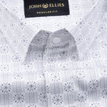 Florence Faint White Giza Cotton Printed Shirt - John Ellies