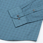 Florence Teal Giza Cotton Printed Shirt - John Ellies