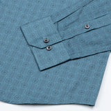 Florence Teal Giza Cotton Printed Shirt - John Ellies