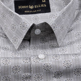 Florence Grey Giza Cotton Printed Shirt - John Ellies