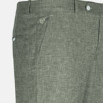 Motryx Green Linen Plain Formal Pant - John Ellies