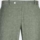 Motryx Green Linen Plain Formal Pant - John Ellies
