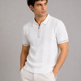 Austen White Cotton Polo T-Shirt