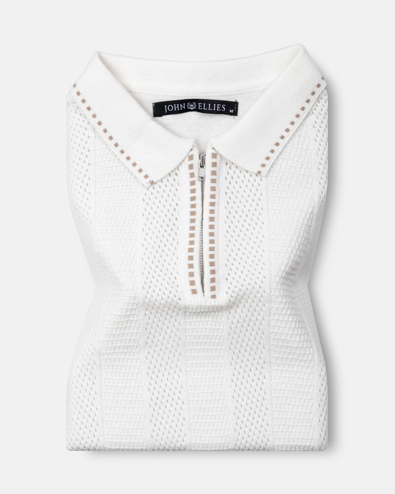 Austen White Cotton Polo T-Shirt - John Ellies