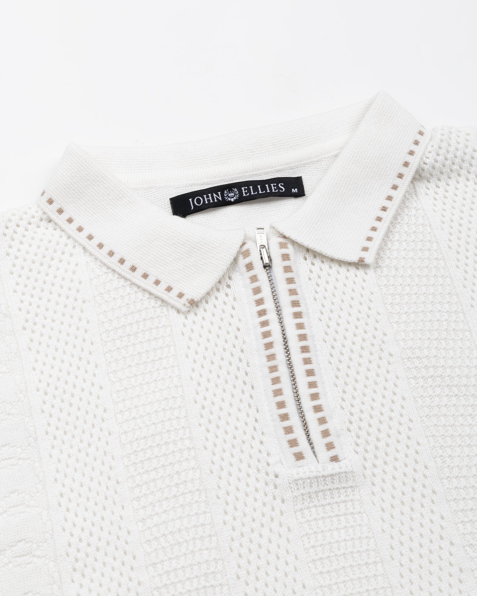 Austen White Cotton Polo T-Shirt - John Ellies