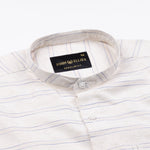 Luxline Cream Stripe Linen Shirt - John Ellies