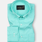 Weavex Lime Check Button Down Polycotton Shirt