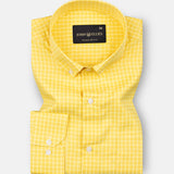 Weavex Yellow Check Button Down Polycotton Shirt