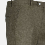 Motryx Khaki Linen Plain Formal Pant - John Ellies