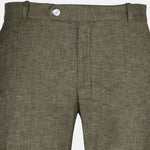 Motryx Khaki Linen Plain Formal Pant - John Ellies