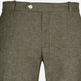 Motryx Khaki Linen Plain Formal Pant - John Ellies
