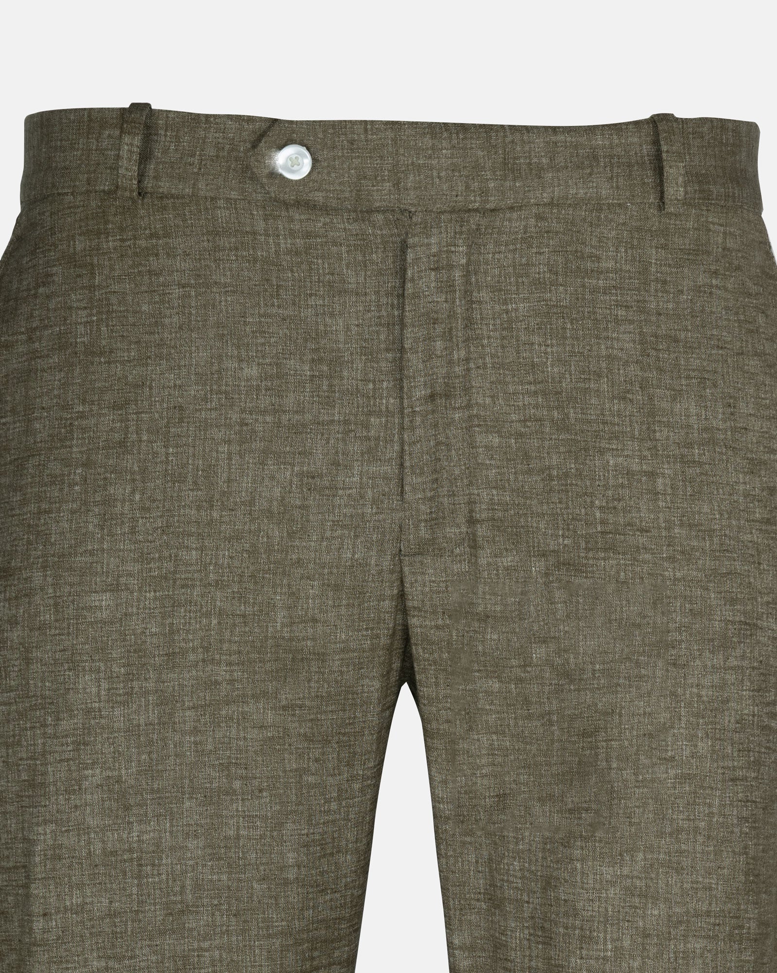 Motryx Khaki Linen Plain Formal Pant - John Ellies