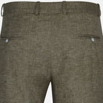 Motryx Khaki Linen Plain Formal Pant - John Ellies