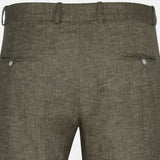 Motryx Khaki Linen Plain Formal Pant - John Ellies