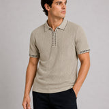 Austen Beige Cotton Polo T-Shirt