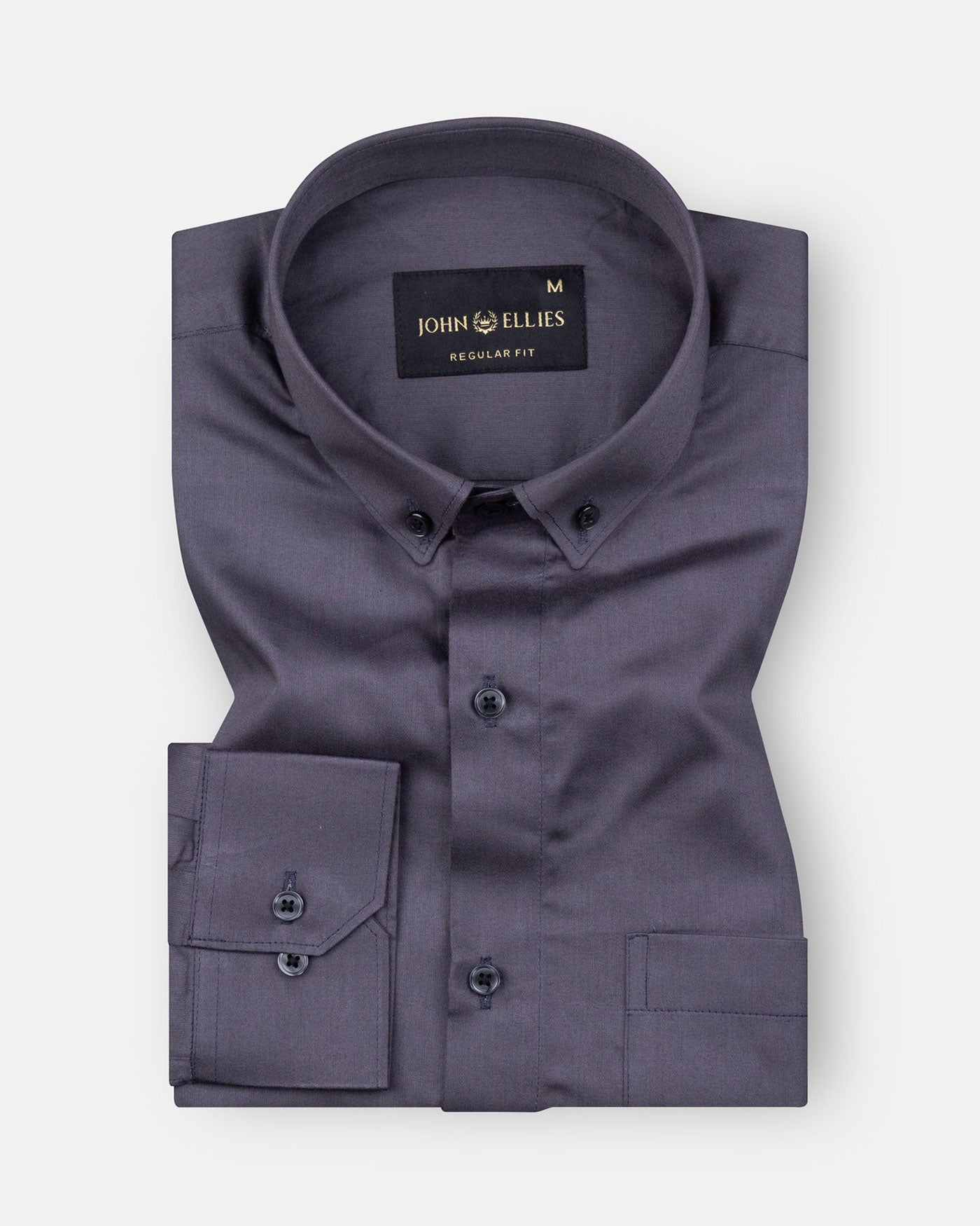 Giza Elegance Smoky Grey Premium Cotton Shirt - John Ellies