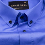 Giza Elegance Cornflower Blue Premium Cotton Shirt - John Ellies