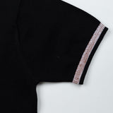 Lunal Black Cotton Plain T-Shirt - John Ellies