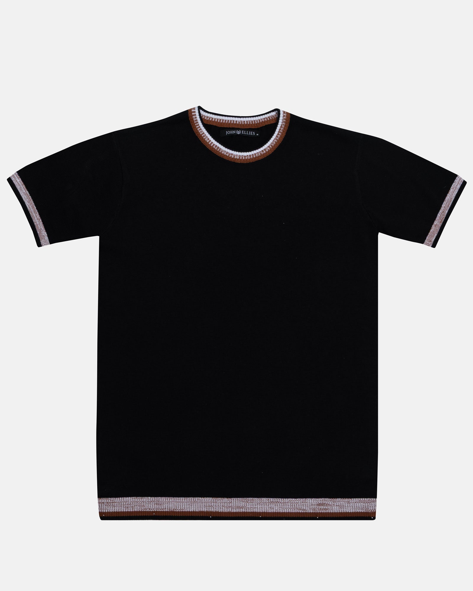 Lunal Black Cotton Plain T-Shirt - John Ellies