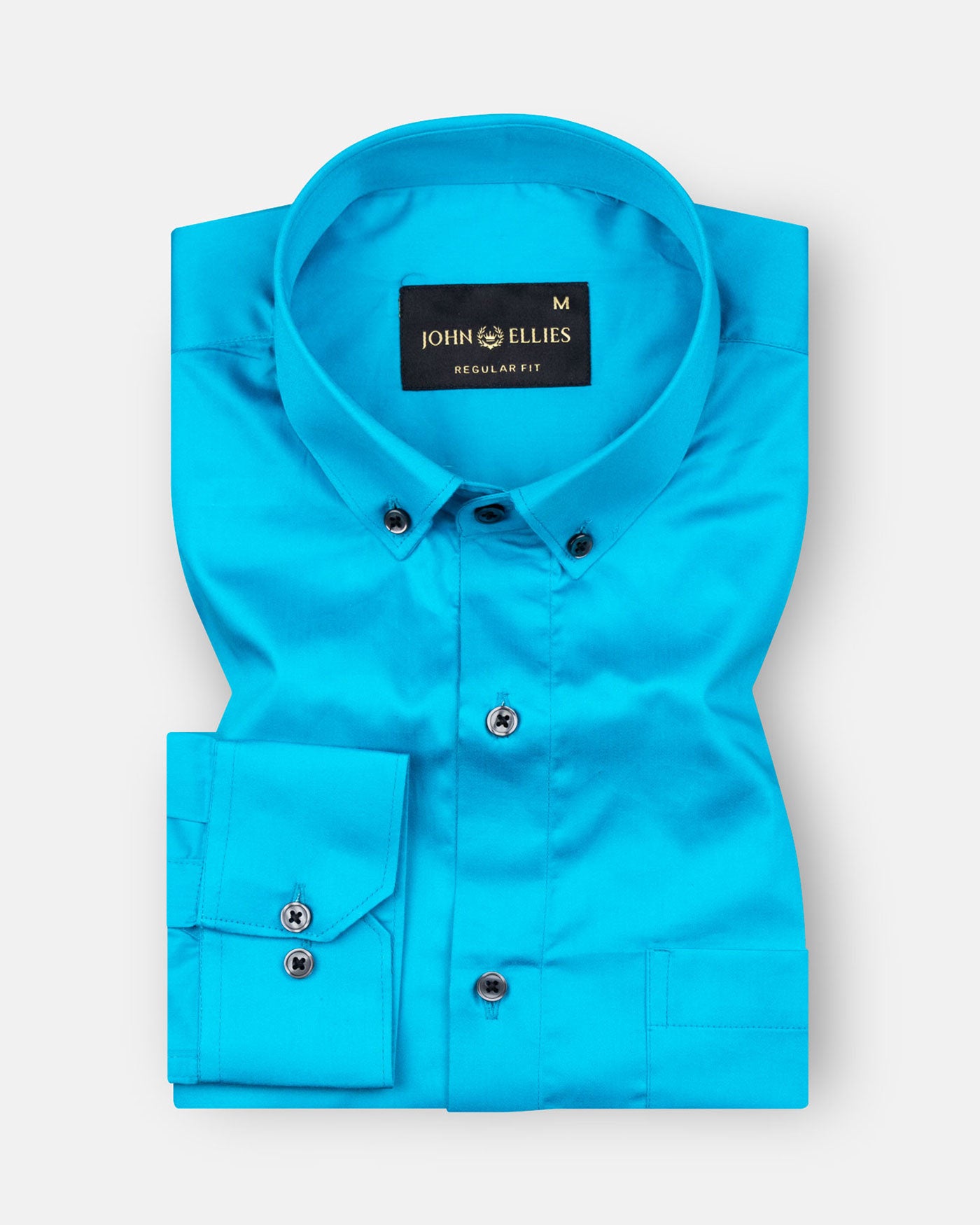 Giza Elegance Deep Sky Blue Premium Cotton Shirt - John Ellies