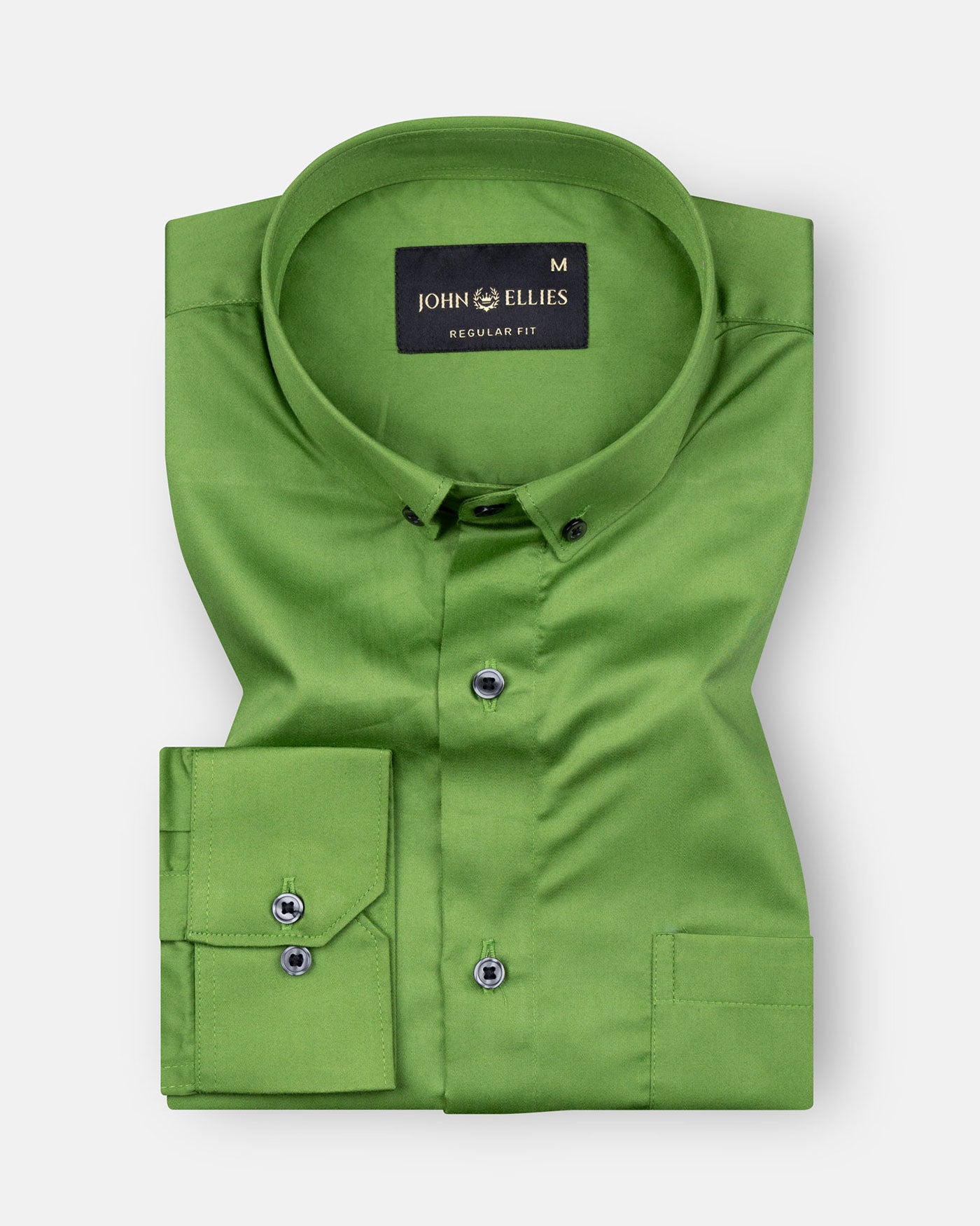 Giza Elegance Pear Green Premium Cotton Shirt - John Ellies