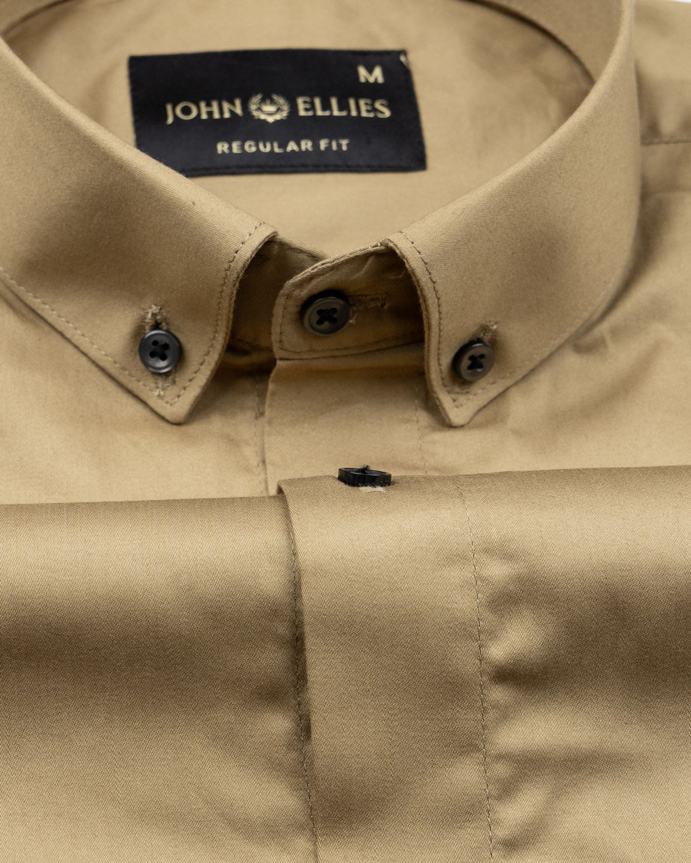 Giza Elegance Golden Yellow Premium Cotton Shirt - John Ellies