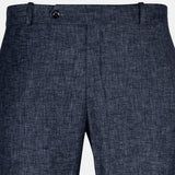 Motryx Navy Blue Linen Plain Formal Pant - John Ellies