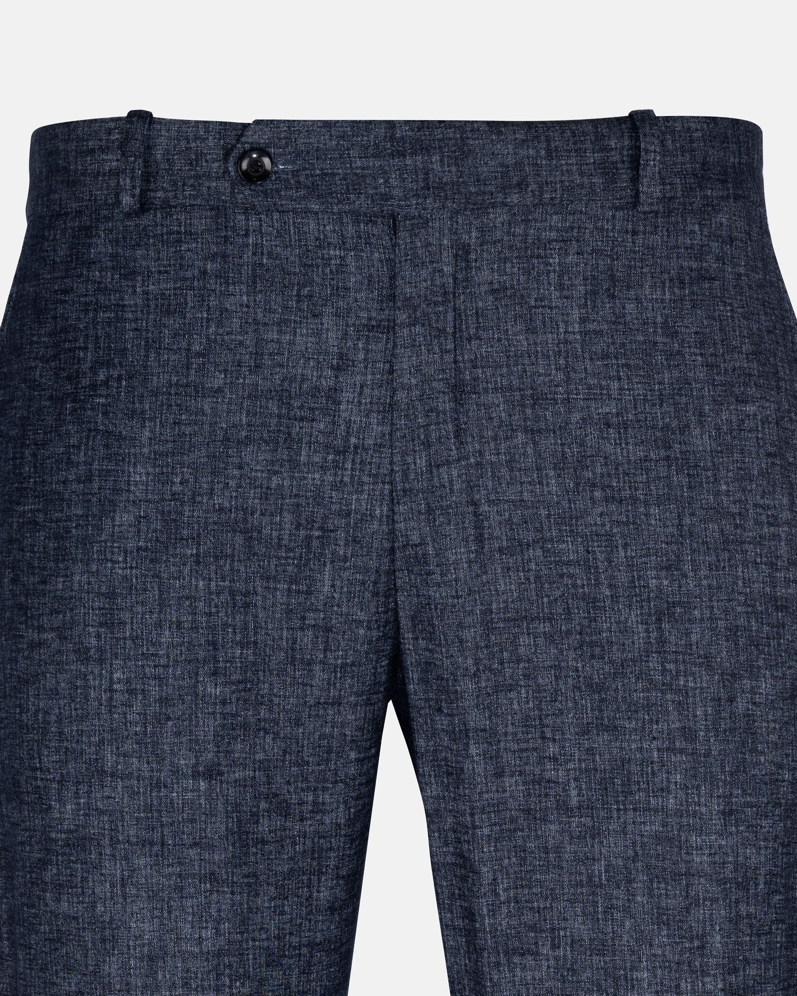 Motryx Navy Blue Linen Plain Formal Pant - John Ellies