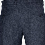 Motryx Navy Blue Linen Plain Formal Pant - John Ellies