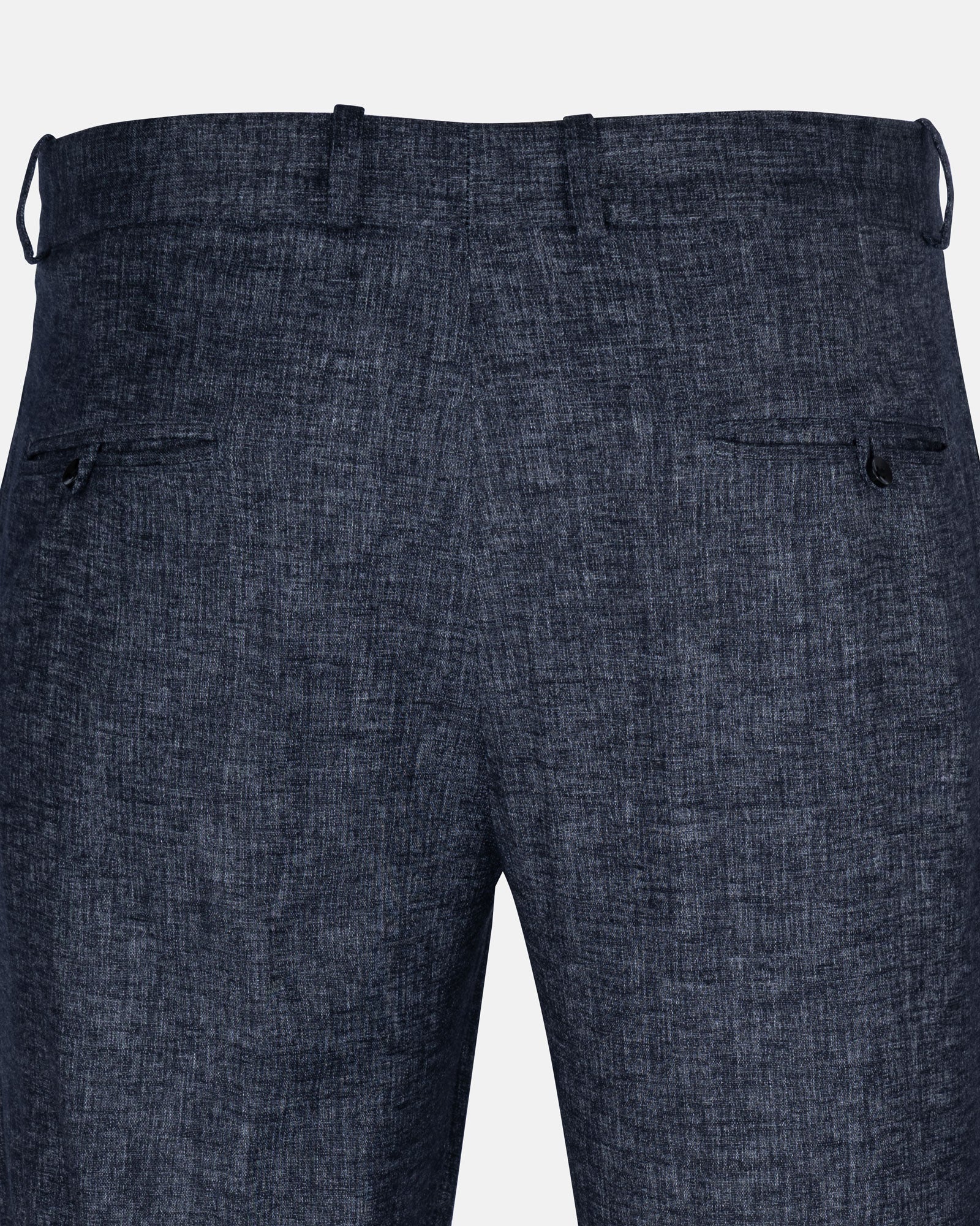 Motryx Navy Blue Linen Plain Formal Pant - John Ellies
