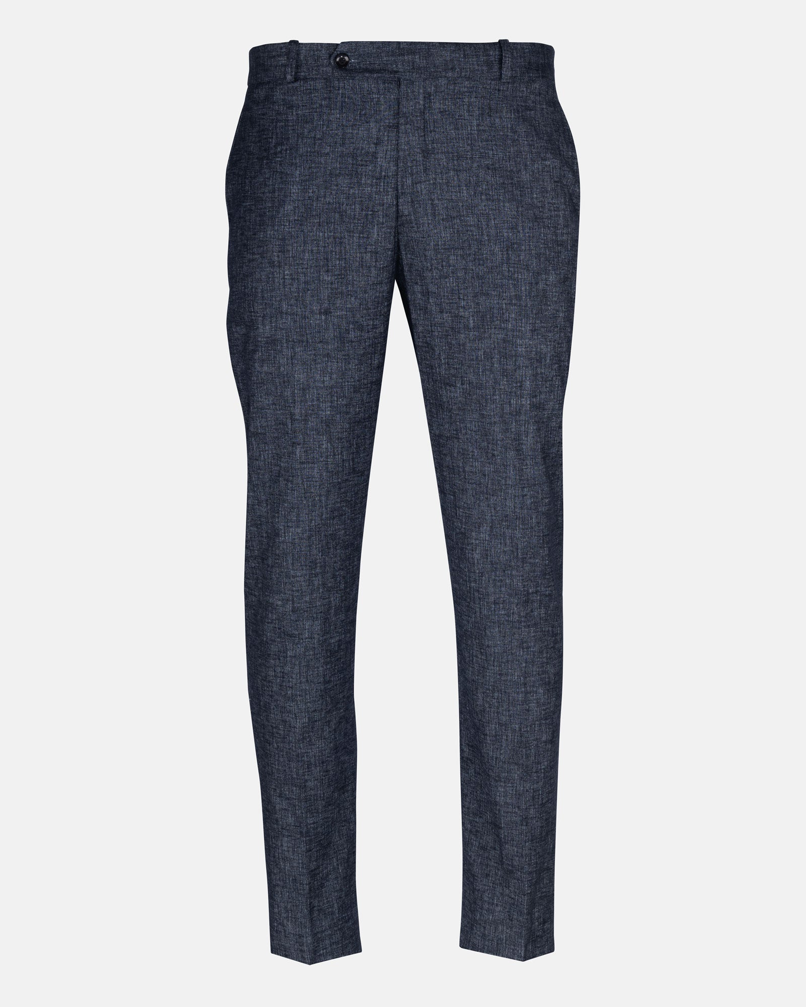 Motryx Navy Blue Linen Plain Formal Pant - John Ellies