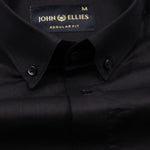 Alenor Black Plain Linen Button Down Shirt - John Ellies