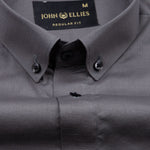 Alenor Grey Plain Linen Button Down Shirt - John Ellies