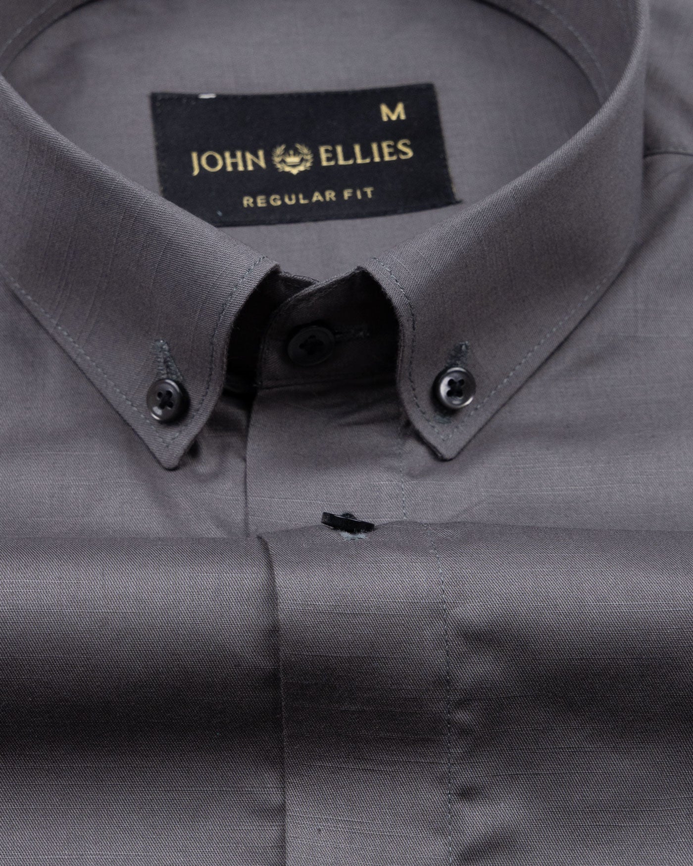 Alenor Grey Plain Linen Button Down Shirt - John Ellies