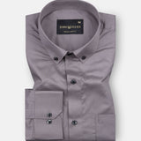 Alenor Dim Grey Plain Linen Button Down Shirt - John Ellies