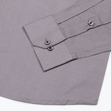 Alenor Dim Grey Plain Linen Button Down Shirt - John Ellies