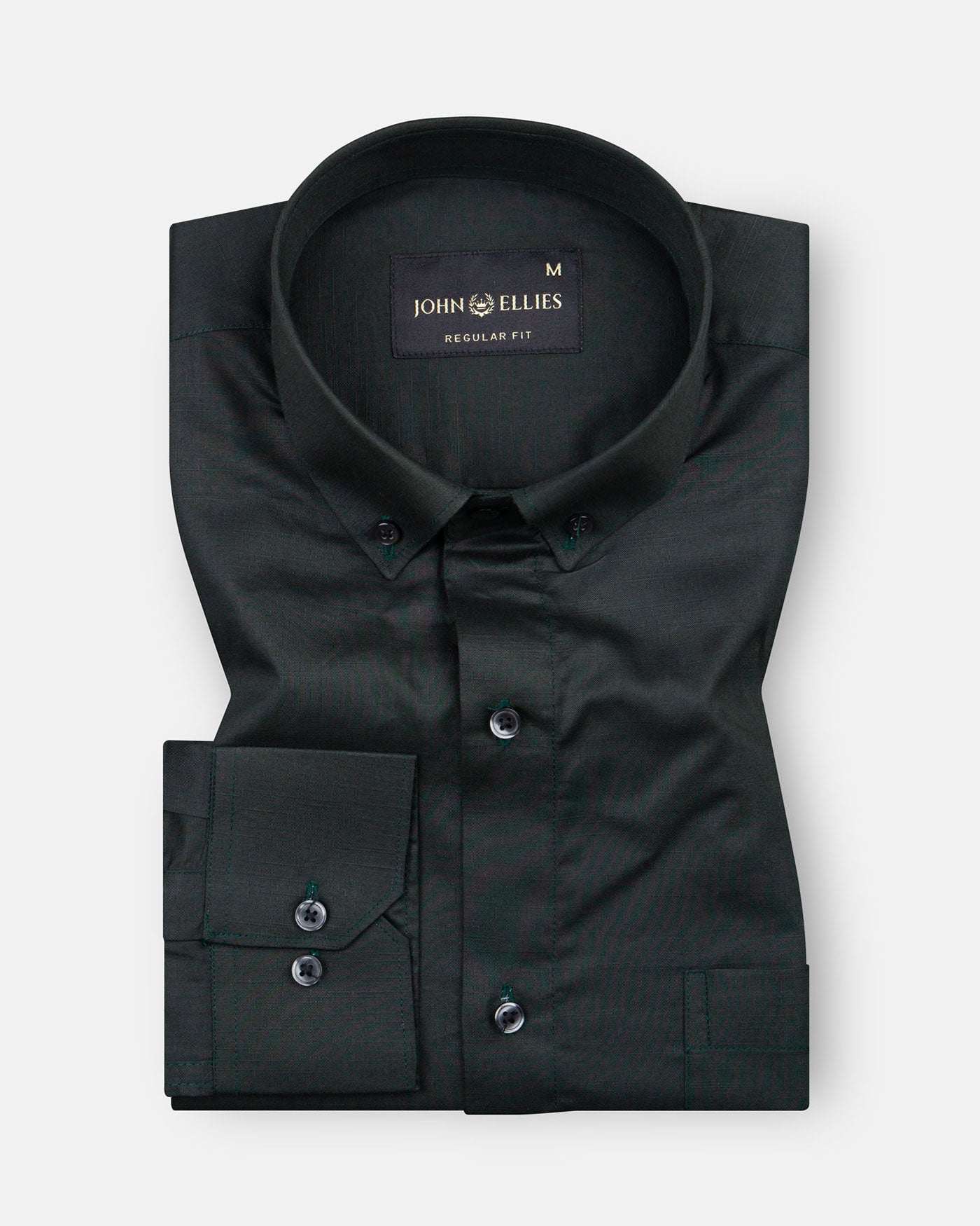 Alenor Green Plain Linen Button Down Shirt - John Ellies