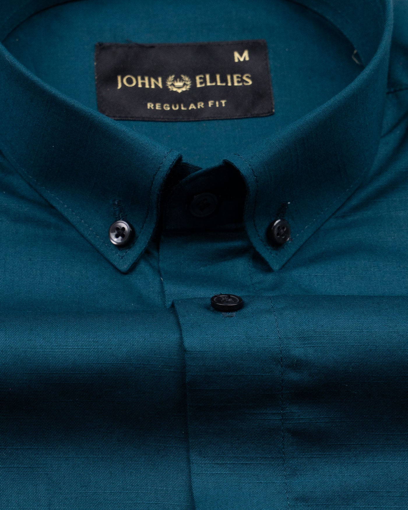 Alenor Teal Plain Linen Button Down Shirt - John Ellies