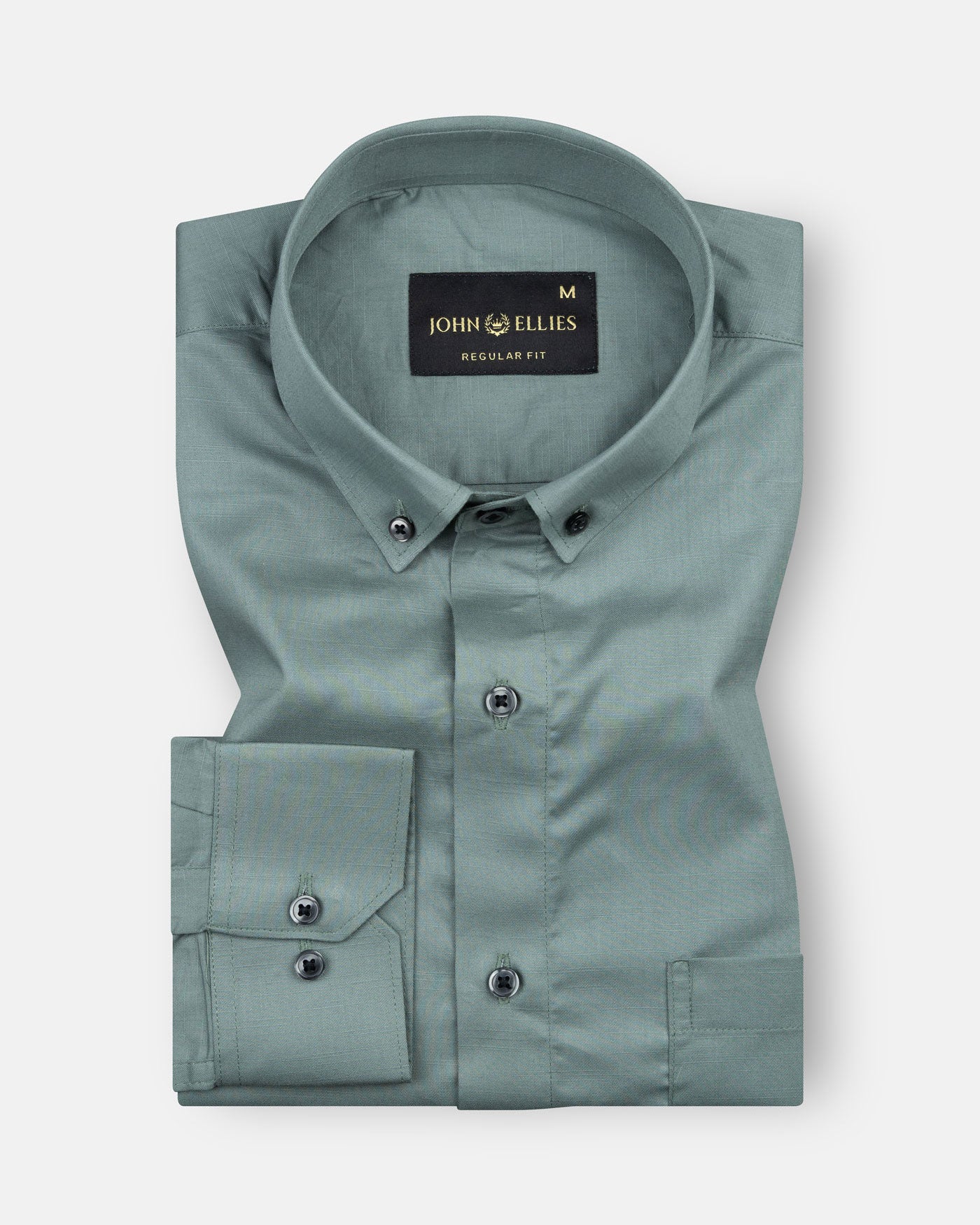 Alenor Olive Plain Linen Button Down Shirt - John Ellies